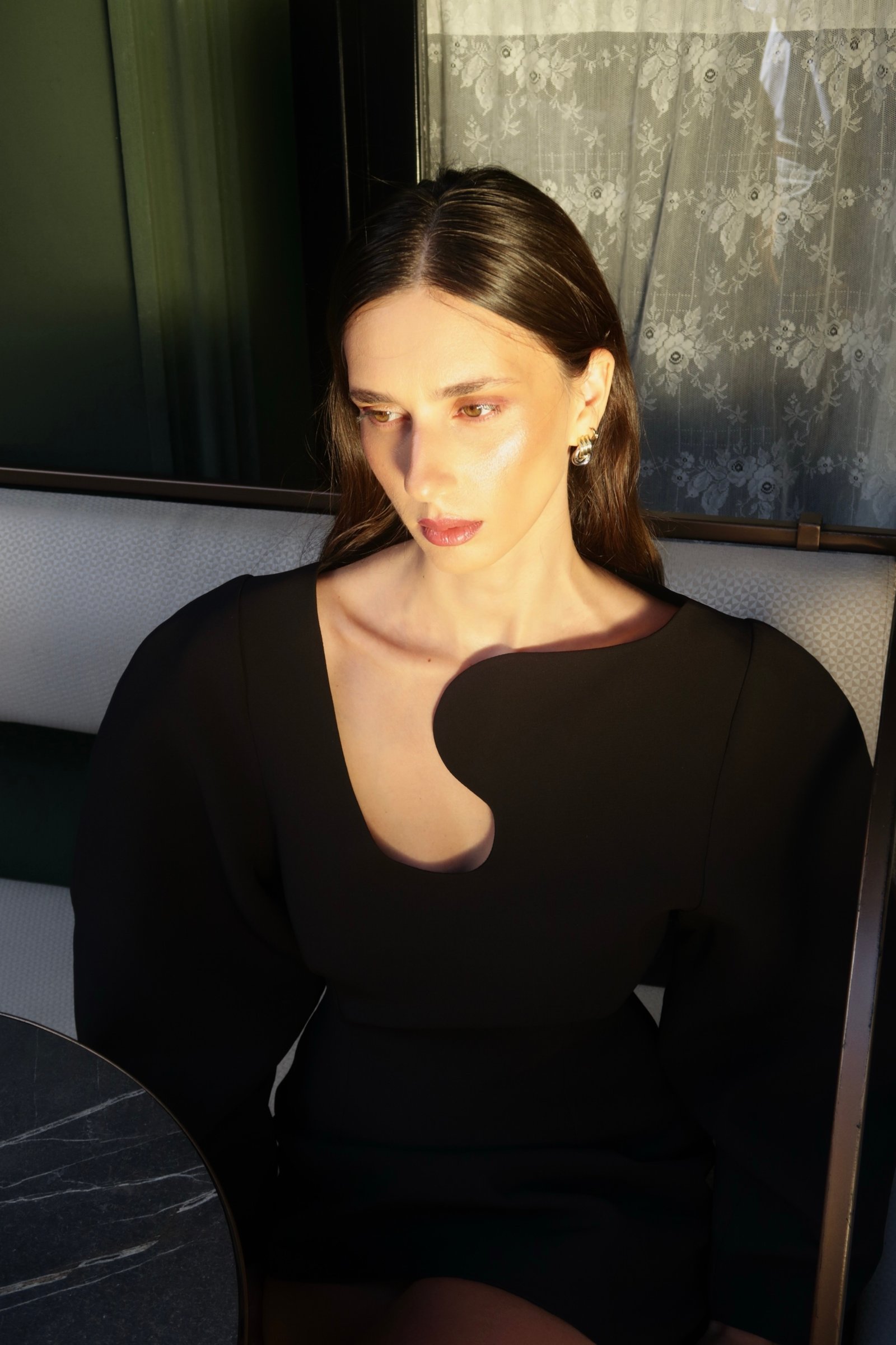 BLACK ASYMMETRIC DRESS