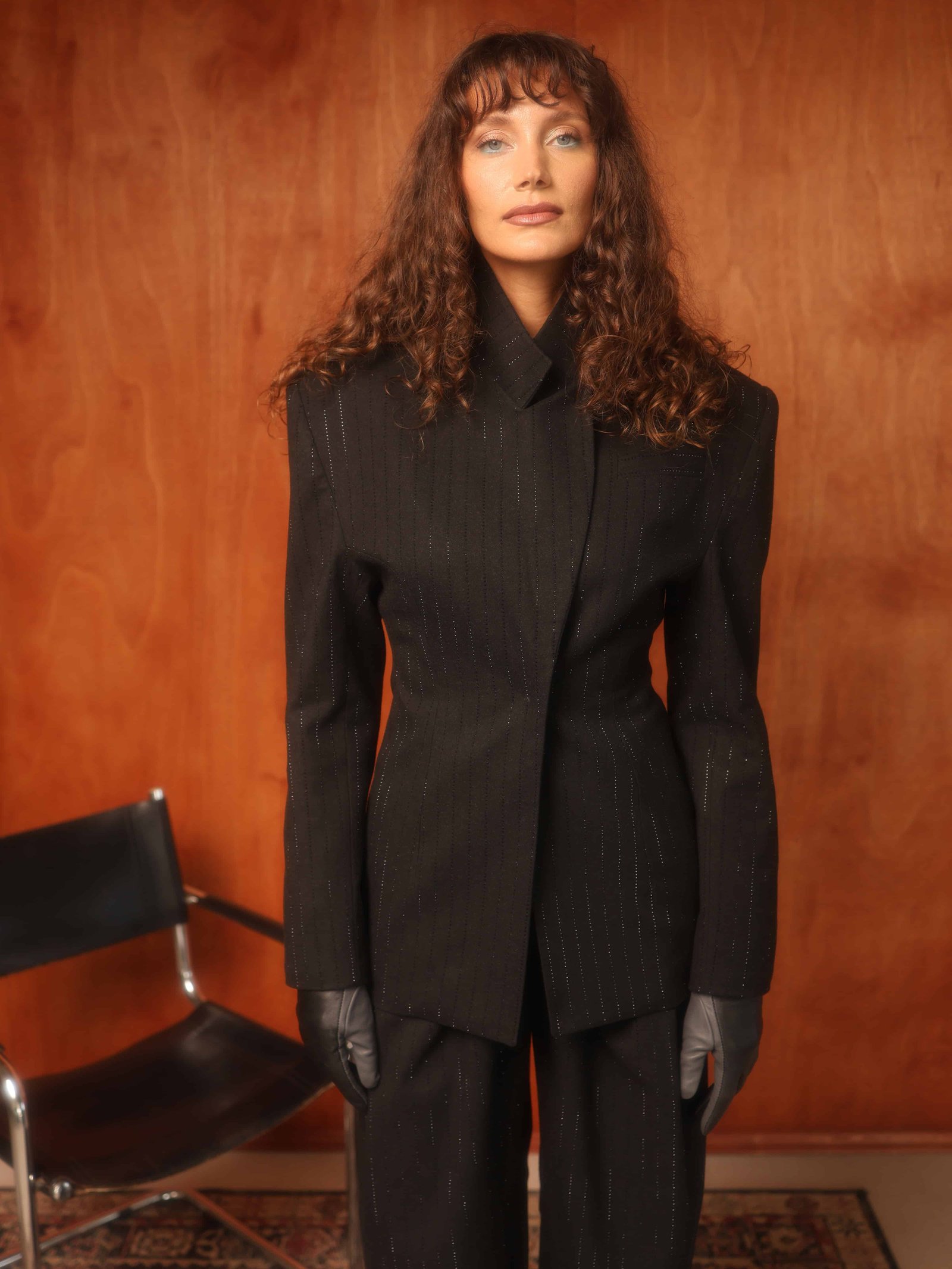 CRYSTAL EMBELLISHED WOOL BLAZER