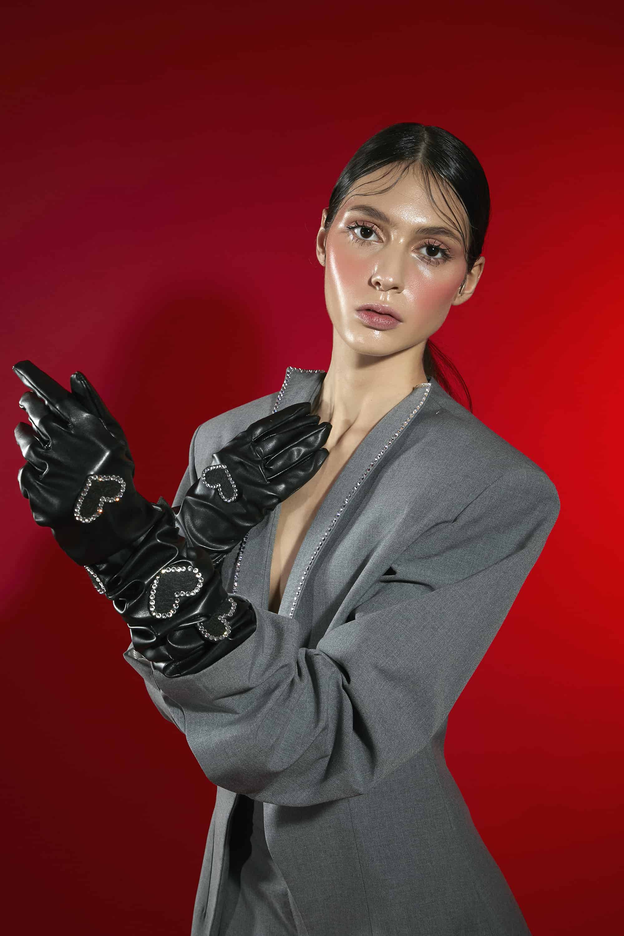 vegan leather handmade gloves